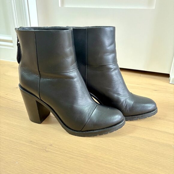 rag & bone Newbury 2.0 Black Leather Boots - EU 38.5 - Picture 1 of 8